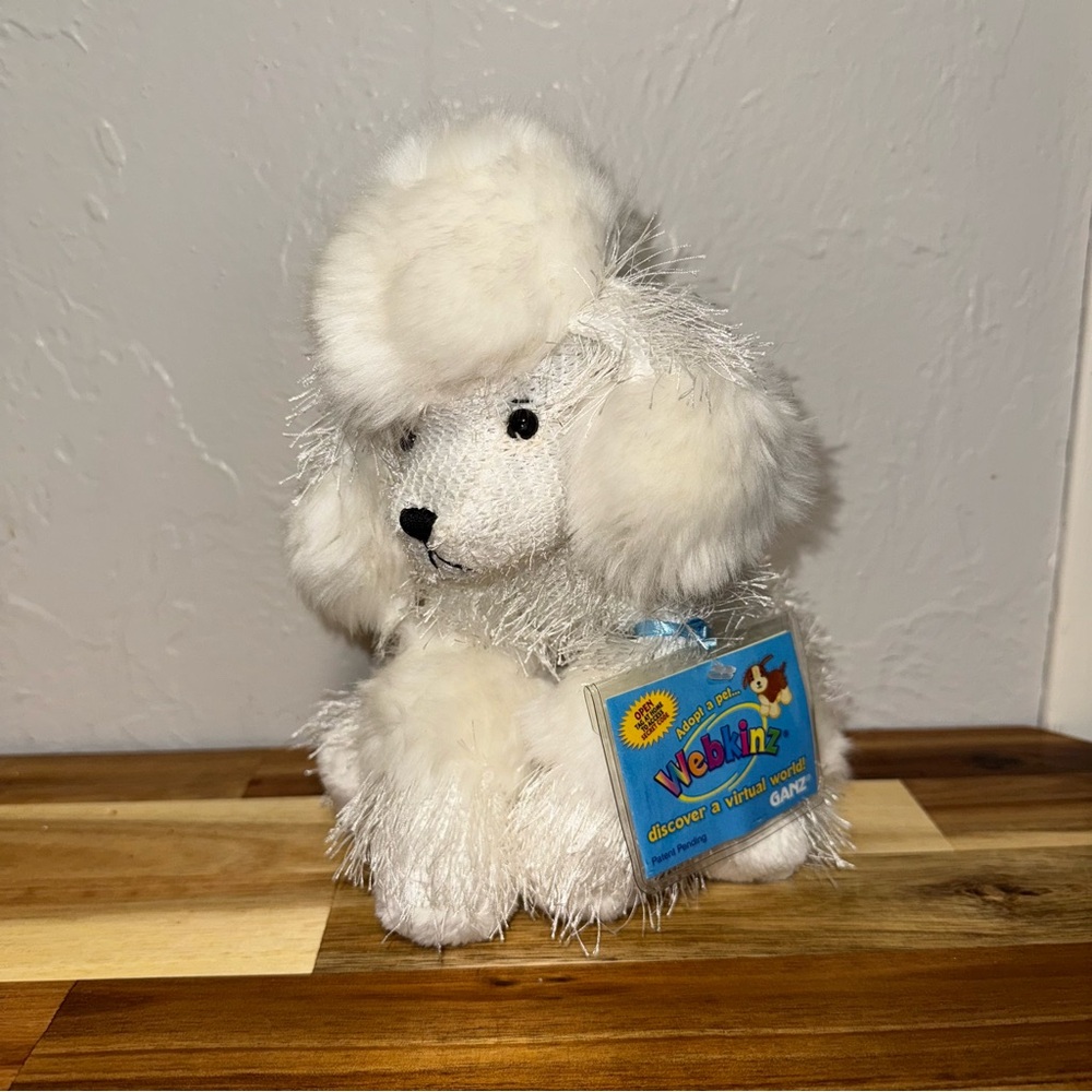 Webkinz Ganz Retired White Poodle (HM014) Stuffed Animal With New Unused Code!